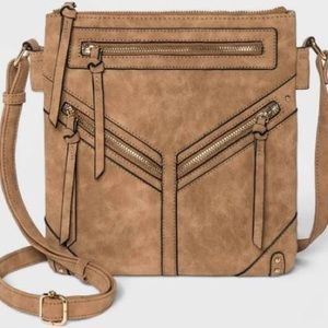 Broken Vr Nyc Flap Over Crossbody Bag Cognac, Red Brown Cinnamon